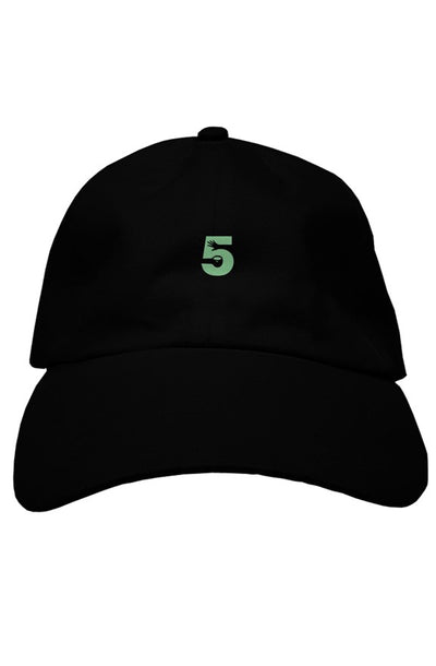 Black Dad Hat with Mint Green Logo 