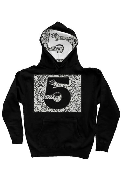 Digital Cement Print Hoodie with Hood Liner