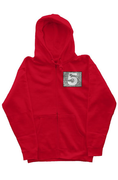 Cement print Zip up Hoodie 