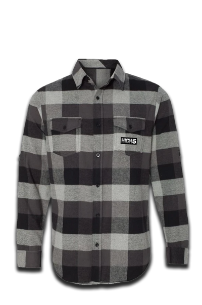 High Five Clothing Product - High Five Long Sleeve Flannel Grey / Black